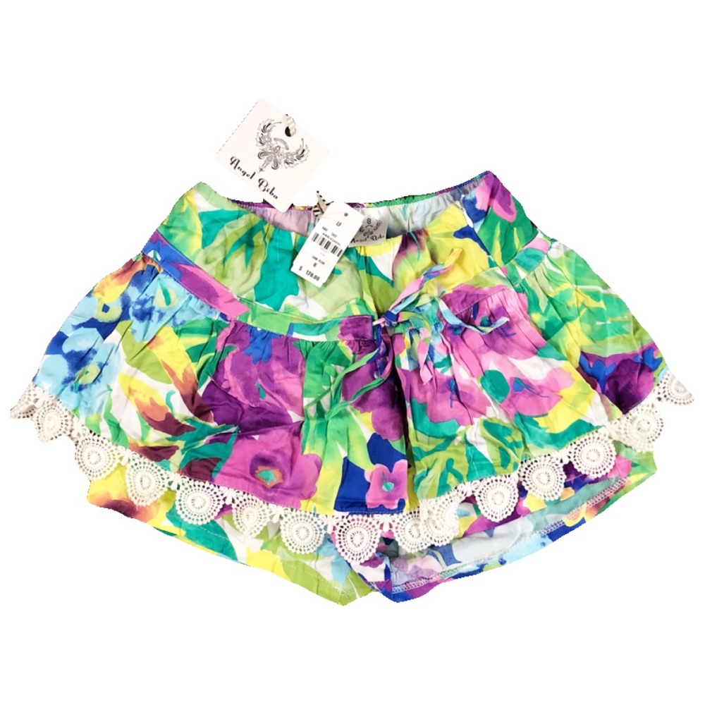 Crochet floral shorts
